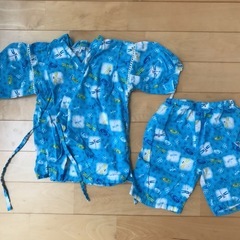 110サイズ甚平　水色トンボじんべい