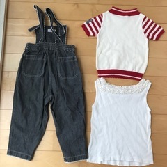 100サイズ　シャーリーテンプル　3枚セット　　オーバーオール　半袖の画像