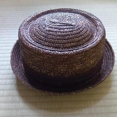 麦わら帽子 ブラウンの画像