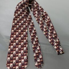 ヴィンテージ品★Furlan Arnyフルランアーニー★ネクタイ★大剣幅9.5㌢★カァマァル柄 茶系★シルク100%★USEDの画像