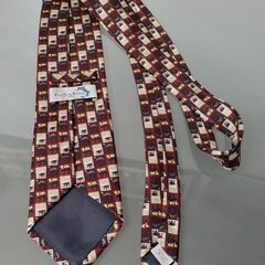 ヴィンテージ品★Furlan Arnyフルランアーニー★ネクタイ★大剣幅9.5㌢★カァマァル柄 茶系★シルク100%★USEDの画像