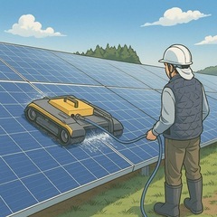 太陽光発電所パネル洗浄・除草・メンテナンス業務の画像
