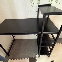 パソコンデスク 棚付きの画像