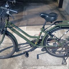 大人用自転車（6段変速・カゴ＆荷台付き）の画像