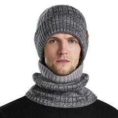 ニット帽 ネックウォーマー 2点セット 防寒 冬 スキー スノボ 男女兼用の画像
