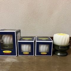 カメヤマ　台付きブロンマ（白）とブロンマ蝋燭　合計4点の画像