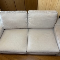KIVIK 2人掛けコンパクトソファ USED ライトベージュ 引取の方値下げ可 KIVIK シーヴィク 2人掛けソファ, トレースンド ライトベージュ