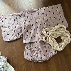 ミッキー　甚平　浴衣ドレス　110の画像