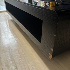 センターテーブル リビングテーブル 北欧 ガラス ローテーブル 黒130cmの画像