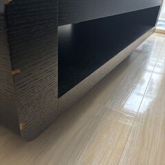 センターテーブル リビングテーブル 北欧 ガラス ローテーブル 黒130cmの画像