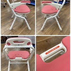 R206 ☀️ アロン化成　安寿　折りたたみシャワーベンチ　FSフィット レッド⭐ クリーニング済の画像