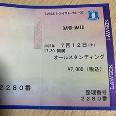 本日のBAND-MAIDのチケット譲ります！