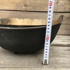 真鍮製鍋　ヴィンテージ　大鍋　足つきの画像