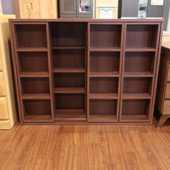 家具 スライド式本棚　赤茶 【コンプオフ金沢野々市店】