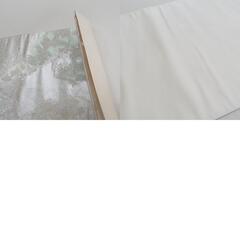 袋帯 シルバー系 松文様 シルバーｘホワイトｘブルー 六通柄 正絹 仕立て上がり 長さ440cm 【キモノオフ野々市若松店】の画像