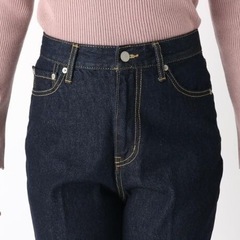 センタープレス ストレートデニムパンツ ダークブルー indexの画像