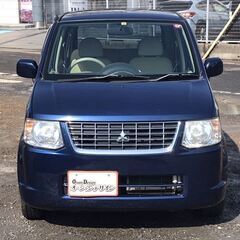 【中古軽自動車】三菱 eKワゴン 660cc｜人気のダークブルー｜低走行63,000km｜無事故車・車検2年付｜スマートキー・CDオーディオ搭載！の画像
