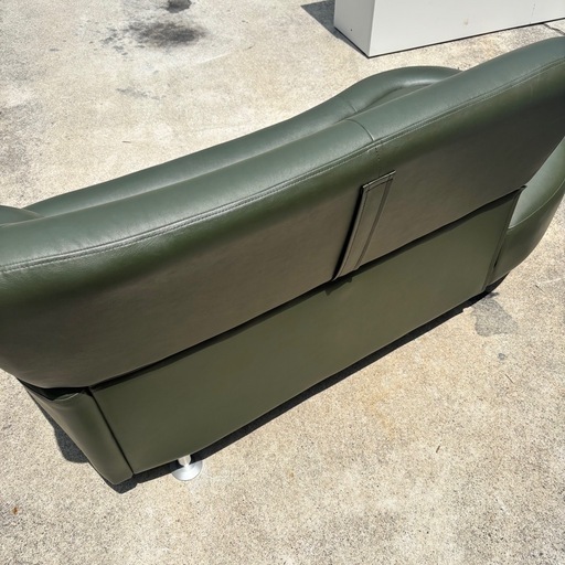 2人掛けソファ　モスグリーン　緑　オシャレ　おしゃれ　お洒落　家具　デザインソファ　カウチソファ