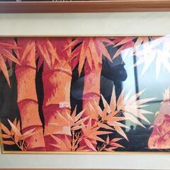 牧店刺繍赤竹額の画像