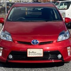 【中古ハイブリッドカー】トヨタ プリウス S｜平成24年式｜走行97,000km｜レッド｜ナビ・バックカメラ・ETC付き｜車検付き！の画像