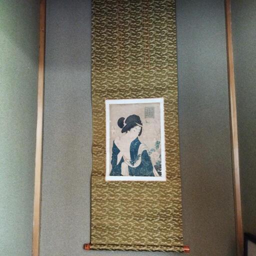骨董品江戸時代の絵師美人画芳年肉筆画掛け軸 (生田) 福知山の