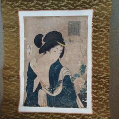 骨董品江戸時代の絵師　美人画芳年肉筆画掛け軸の画像