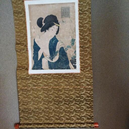 骨董品江戸時代の絵師美人画芳年肉筆画掛け軸 (生田) 福知山の