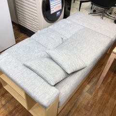 ソファーベッド 布製 オットマン付 収納付