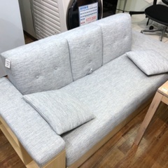 ソファーベッド 布製 オットマン付 収納付の画像