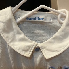familiar 70サイズ 襟付きロンパース 薄い水色ストライプの画像