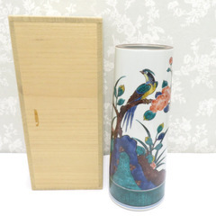 九谷焼 骨董・民芸品 三ツ井詠一 三代  三ツ井為吉 色絵花鳥 ...