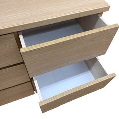 【REGASTOCK 川崎店】３段 ローチェスト タンス 衣類収納 ライトブラウン 120-3 エレアK LBRの画像