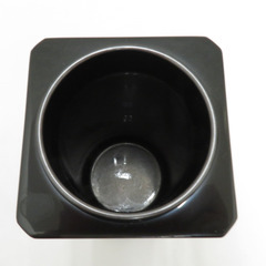 骨董・民芸品 輪島塗 稲忠 花器 花瓶 花入 漆器 無地 黒 箱有 インテリア 【キモノオフ野々市若松店】の画像