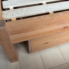 無印良品 シングルベッドフレーム パイン材&キャスター付ベッド下収納ボックス×2の画像