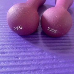 ⭐️ダンベル2kg×2本、筋トレバンドの画像