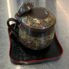 0712-107 カネ幸陶器 美濃焼 幸泉窯 天目花鳥 茶碗蒸し...