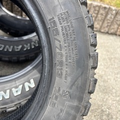 マッドタイヤ　中古タイヤ4本セット　軽トラ　155 70 13インチ ナンカン　FT-9  の画像