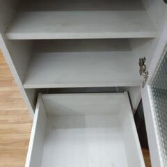 【祇園店】美品！細身レンジ台　ホワイトの画像