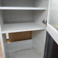 【祇園店】美品！細身レンジ台　ホワイトの画像