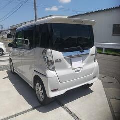H26年式　三菱　ekスペース　カスタムG　MITSUBISHI地デジナビ　Bluetooth　ETC　ルームミラー内蔵型バックカメラ　リア両側パワースライドドア　後部座席用サーキュレーター　純正エアロ　純正ホイール　取説　ナビ取説　タイミングチェーン　車検約2年付き　の画像