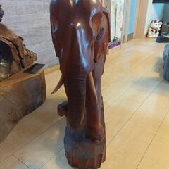 象 置物 アンティークの画像