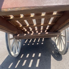 木製 ガーデニング 置物 台車　の画像