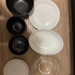 【無料】シンプルな碗＆プレート 6点セット