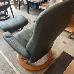 《売約済》【武蔵小山店】 EKORNES エコーネス オットマン付き ストレスレスチェア　本革　レザー 1人掛け　ソファ グリーン系 緑系 コンサル　consul CONSUL コンシェル　paloma の画像