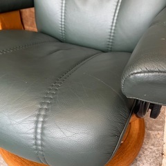 《売約済》【武蔵小山店】 EKORNES エコーネス オットマン付き ストレスレスチェア　本革　レザー 1人掛け　ソファ グリーン系 緑系 コンサル　consul CONSUL コンシェル　paloma の画像