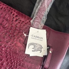 期間限定値下げ中↓CAIMAN クロコダイル ビジネスバッグ ハンドバッグ バーガンディの画像