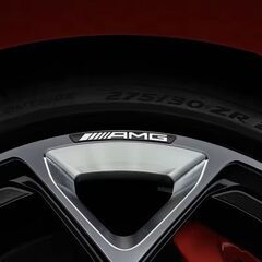 4部セット Mercedes-Benz メルセデスベンツ AMG ホイール リム ハブ アルミニウム エンブレム ステッカー デカール 90mmx8mm ブラックの画像