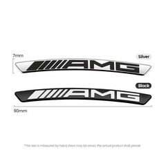 4部セット Mercedes-Benz メルセデスベンツ AMG ホイール リム ハブ アルミニウム エンブレム ステッカー デカール PETRONAS シルバーの画像