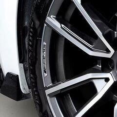 4部セット Mercedes-Benz メルセデスベンツ AMG ホイール リム ハブ アルミニウム エンブレム ステッカー デカール PETRONAS シルバーの画像