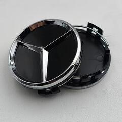 4個セット Mercedes-Benz メルセデスベンツ AMG ホイールセンターキャップ 75mm マットブラック 黒の画像